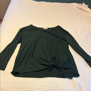 Women's Green Top with Knot Detail